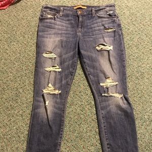 Joe’s jeans holes medium wash skinny jean size 31